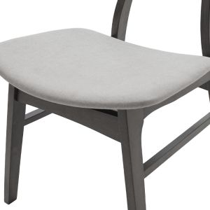 Dining chair Orlean solid rubber wood gray textile upholstery