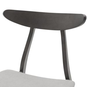 Dining chair Orlean solid rubber wood gray textile upholstery