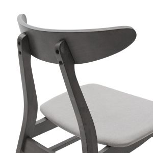 Dining chair Orlean solid rubber wood gray textile upholstery