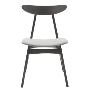Dining chair Orlean solid rubber wood gray textile upholstery