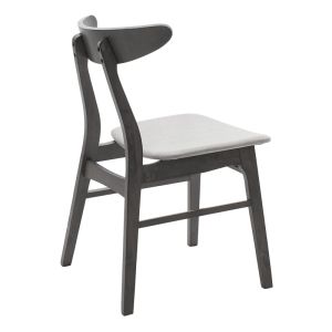 Dining chair Orlean solid rubber wood gray textile upholstery