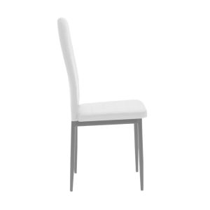 Dining chair Parker white high quality artificial leather Pu with metal gray legs 42x48x98cm
