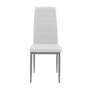 Dining chair Parker white high quality artificial leather Pu with metal gray legs 42x48x98cm