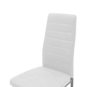 Dining chair Parker white high quality artificial leather Pu with metal gray legs 42x48x98cm