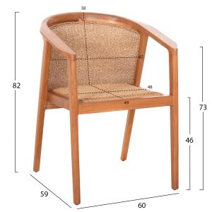 Dining chair Renly Hm18239 teak 60x59x82hcm