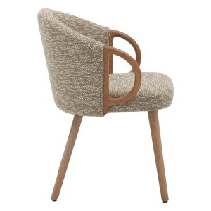 Dining chair Rig .01 beech legs in lime-beige fabric 59x58.5x72.5hcm Hm9979