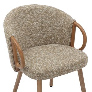 Dining chair Rig .01 beech legs in lime-beige fabric 59x58.5x72.5hcm Hm9979