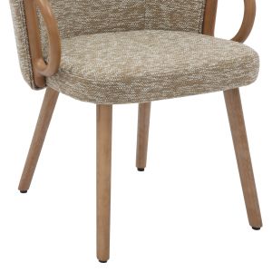 Dining chair Rig .01 beech legs in lime-beige fabric 59x58.5x72.5hcm Hm9979