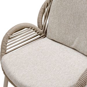 Dining chair Riven Sm6396.01, aluminum, ivory color, with rope, beige, 62x69x82h
