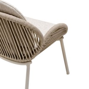 Dining chair Riven Sm6396.01, aluminum, ivory color, with rope, beige, 62x69x82h