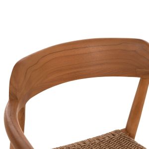 Dining chair Robby Hm18350 made of teak wood and wicker rope in natural colors 55x50x71cm.