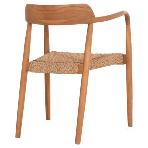 Dining chair Robby Hm18350 made of teak wood and wicker rope in natural colors 55x50x71cm.