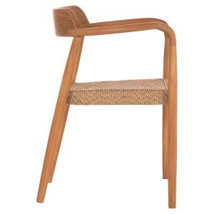 Dining chair Robby Hm18350 made of teak wood and wicker rope in natural colors 55x50x71cm.