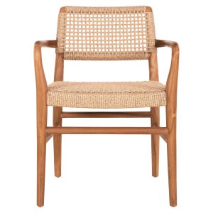 Dining chair Rosco Hm6132 teak in natural-veined rope in beige 56x54.5x78hcm.