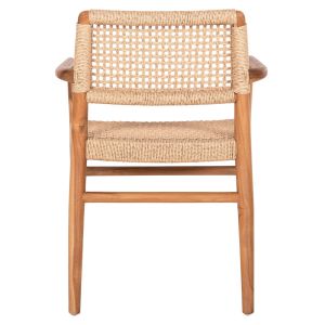 Dining chair Rosco Hm6132 teak in natural-veined rope in beige 56x54.5x78hcm.