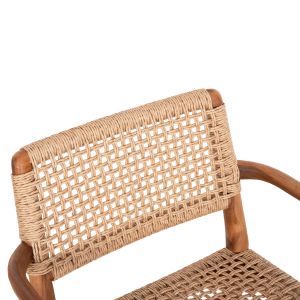Dining chair Rosco Hm6132 teak in natural-veined rope in beige 56x54.5x78hcm.