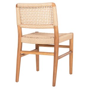 Dining chair Rosco Hm6133 teak in natural-veneer rope in beige 46x55x79hcm.
