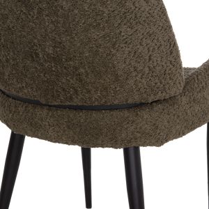 Dining chair Sarky Hm8585.11, gray fabric, bouclé, black metal legs, 56x64x88cm.