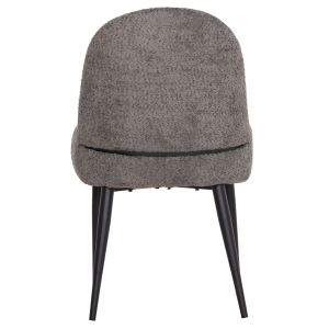 Dining chair Sarky Hm8585.11, gray fabric, bouclé, black metal legs, 56x64x88cm.