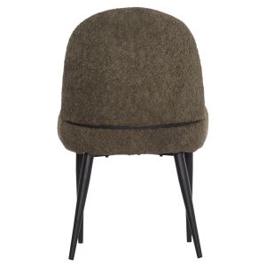 Dining chair Sarky Hm8585.13 bouclé green fabric - black metal legs 56x64x88cm.