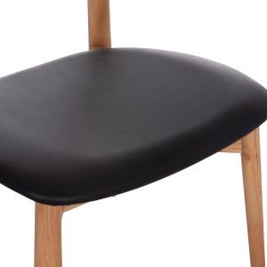 Трапезен стол Sekan Hm18245.04, каучуково дърво, черен, Pu, 60x54x72hсм.