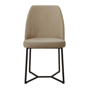 Stephanie dining chair with beige plush fabric 48*47*83