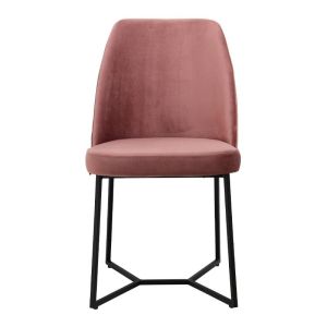 Stephanie dining chair with rose ash damask 48*47*83