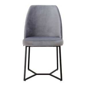 Stephanie dining chair with gray plush fabric 48*47*83