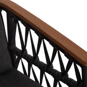 Dining chair Stream Hm6427.01 dark gray aluminum strap with rope and olefin fabric 59x63x85cm.