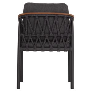 Dining chair Stream Hm6427.01 dark gray aluminum strap with rope and olefin fabric 59x63x85cm.