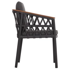 Dining chair Stream Hm6427.01 dark gray aluminum strap with rope and olefin fabric 59x63x85cm.