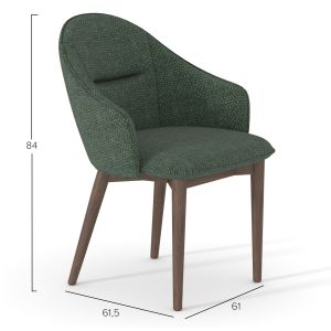 Dining chair Swaive Horizon Series Sm18102.05 olive green fabric - ash legs 61x60x83cm.