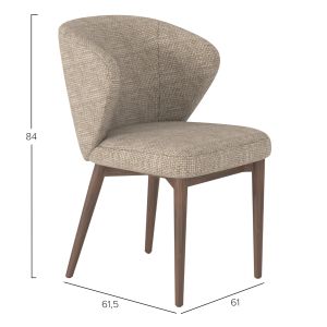Dining chair Swaive Sm18105.01 brown fabric - ash legs 58x62x82cm.