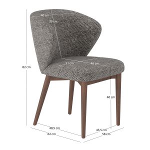 Dining chair Swaive Sm18105.02 gray fabric - ash legs 58x62x82cm.