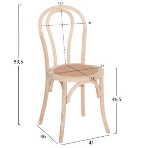 Dining chair T.vienna Montreal Hm8914.10 beech-unpainted 41x46x89.5hcm.