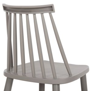 Vanessa Grey dining chair with metallic Grey legs 42.5x44x81hcm Hm8052