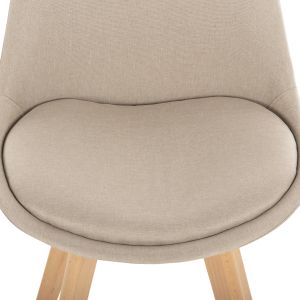 Vegas dining chair, solid beech legs, beige fabric, 48χ58χ80hcm, Hm0033,54