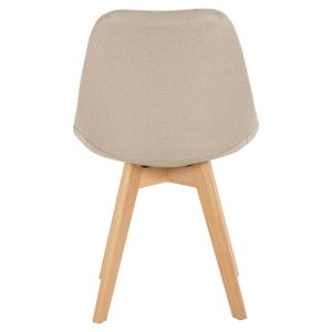 Vegas dining chair, solid beech legs, beige fabric, 48χ58χ80hcm, Hm0033,54