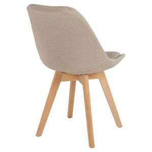 Vegas dining chair, solid beech legs, beige fabric, 48χ58χ80hcm, Hm0033,54