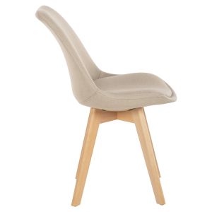 Vegas dining chair, solid beech legs, beige fabric, 48χ58χ80hcm, Hm0033,54