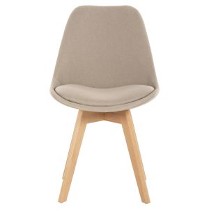 Vegas dining chair, solid beech legs, beige fabric, 48χ58χ80hcm, Hm0033,54