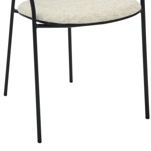 Dining chair Vikki .02 metal and plywood in black-ecru fabric 54x54x75.5hcm Hm9980