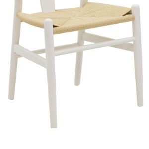 Wishbone dining chair white rubber wood-natural rope 53x55x76cm