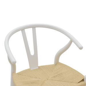 Wishbone dining chair white rubber wood-natural rope 53x55x76cm