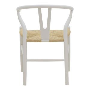 Wishbone dining chair white rubber wood-natural rope 53x55x76cm