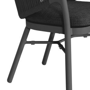 Dining chair Xantion Hm6472.01 gray aluminum-rope-olefin cushion 59x60x78cm.