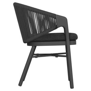 Dining chair Xantion Hm6472.01 gray aluminum-rope-olefin cushion 59x60x78cm.