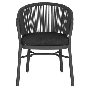 Dining chair Xantion Hm6472.01 gray aluminum-rope-olefin cushion 59x60x78cm.
