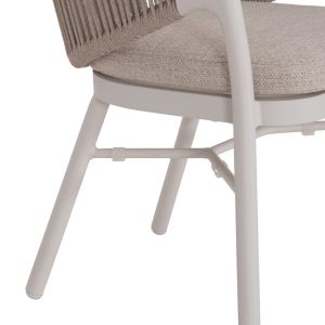Dining chair Xantion Hm6472.02 white aluminum-olefin cushion in light gray 59x60x78hcm.