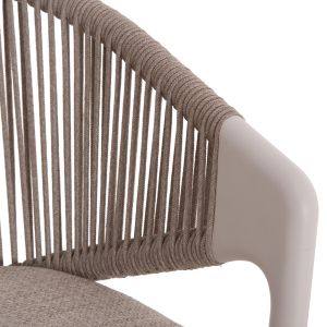 Dining chair Xantion Hm6472.02 white aluminum-olefin cushion in light gray 59x60x78hcm.
